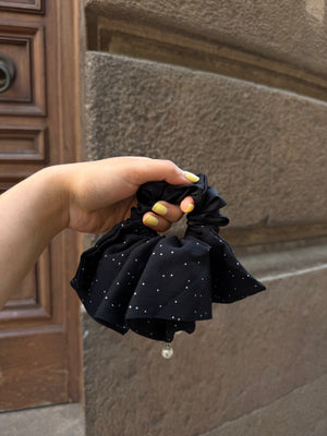 Mocha Pearl Drop Scrunchie