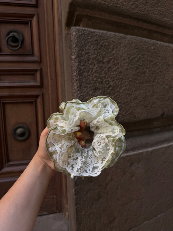 Reversible Gingham Net Scrunchies