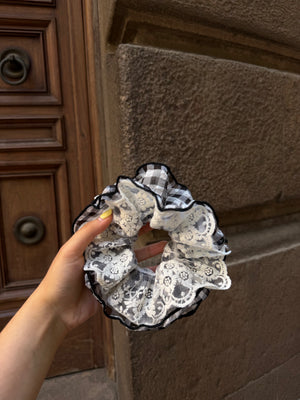 Reversible Gingham Net Scrunchies