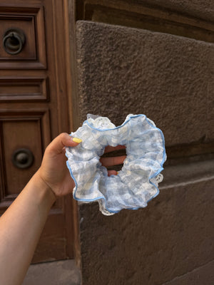 Reversible Gingham Net Scrunchies