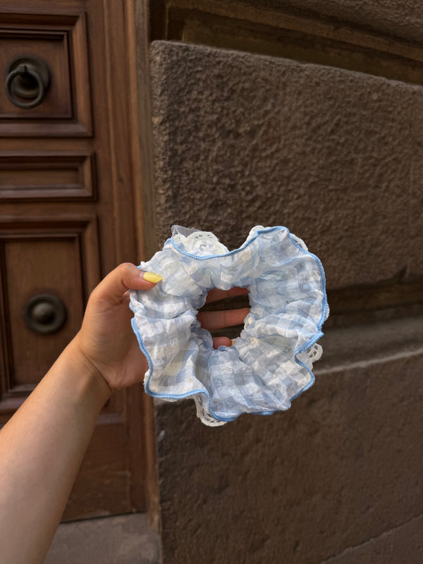 Reversible Gingham Net Scrunchies