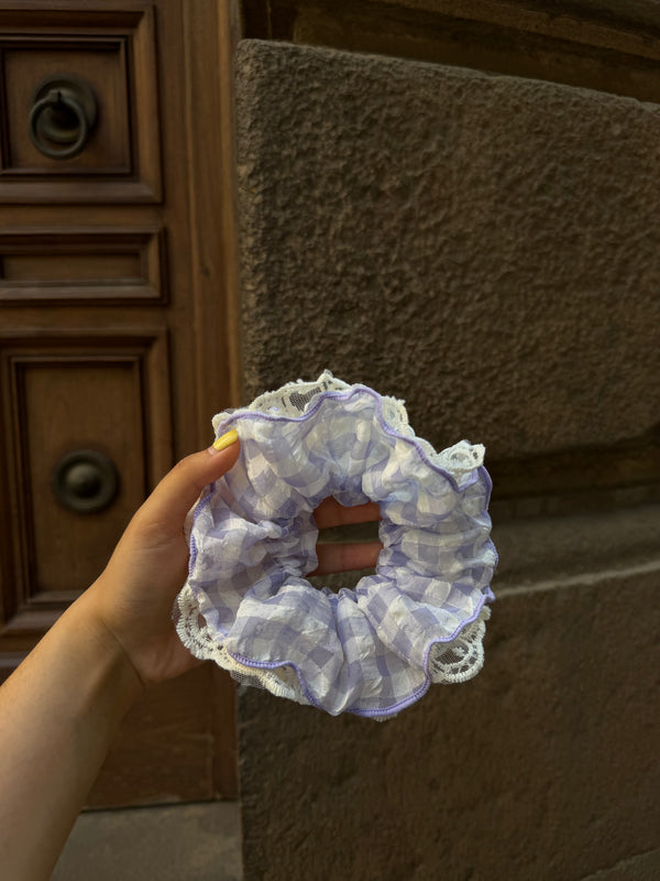 Reversible Gingham Net Scrunchies