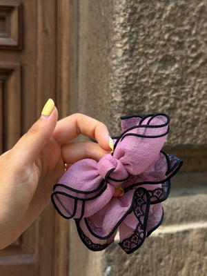 Organza Lace Edge Scrunchie