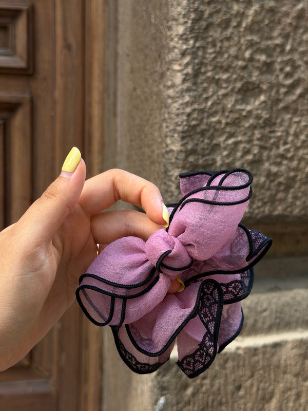 Organza Lace Edge Scrunchie